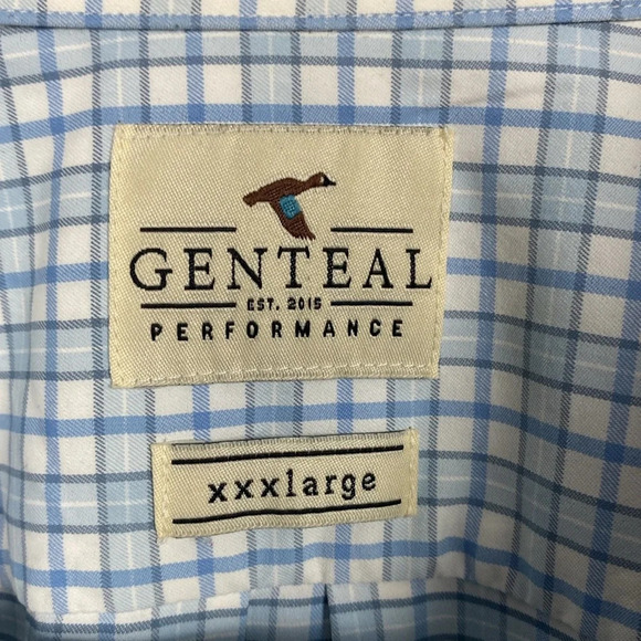 Genteal Fremont Softouch® Performance Sport Shirt in Adriatic blue plaid XXXL - Picture 3 of 13